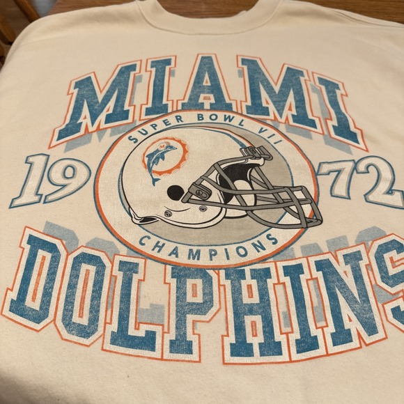 Abercrombie & Fitch Other - Abercrombie & Fitch Miami Dolphins Sweatshirt Mens XL Cream NFL Football Sports